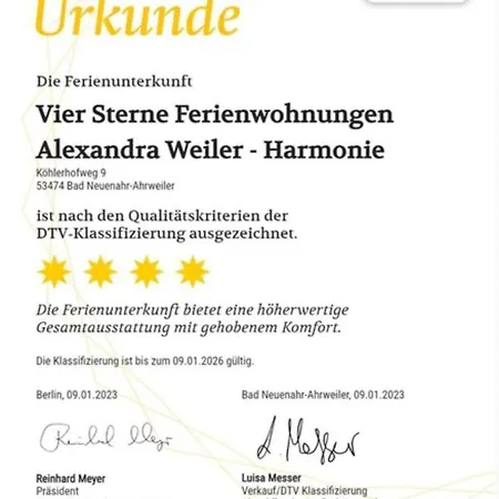 Ahrtal Vier Sterne Ferienwohnungen Alexandra Weiler Ferienwohnung Harmonie Bad Neuenahr-Ahrweiler Esterno foto